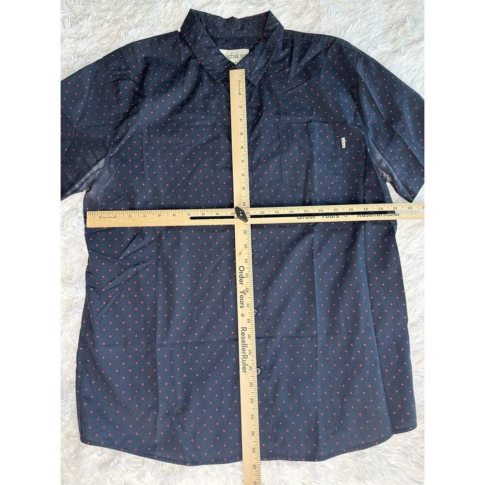Active Ride‎ Shop Button Down Shirt Size Large Men's Short Sleeve Blue Polka Dot - Picture 2 of 8